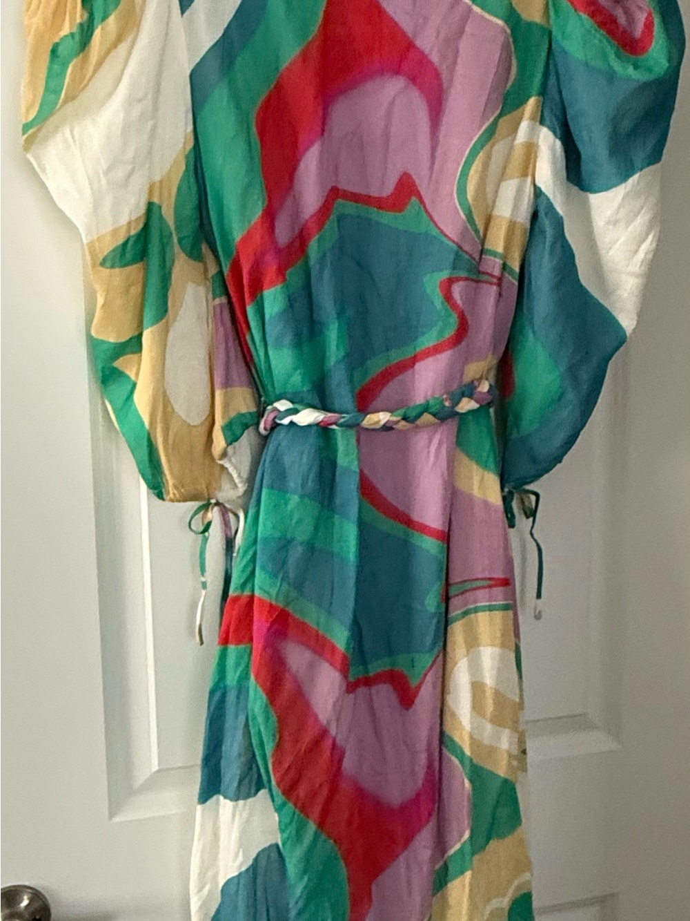 Sassy Jones Multicolor Swirl “Stazi”Kaftan - Green, Pink, Purple, Yellow - Picture 3 of 3
